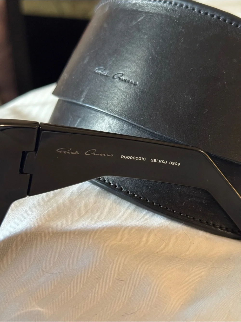 Rick Owens Davis Shield Sunglasses in Glossy Black